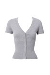 Stella Short Sleeve Knit, GREY MARLE - alternate image 6