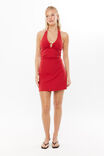 Orla Halter Mini Dress, LIPSTICK RED - alternate image 1