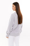 Pia Collared Polo Jumper, SILVER GREY MARLE - alternate image 3