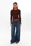 Luxe Long Sleeve Longline Tee, WINTER WINE - alternate image 5