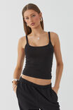 Kiki Scoop Neck Tank, BLACK - alternate image 1