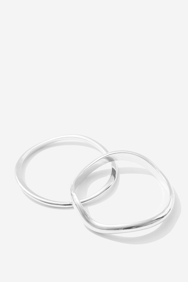 Bangle 2 Pack, SILVER/FREE FORM