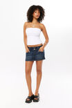 Y2k Denim Mini Skirt, BRITNEY BLUE - alternate image 1