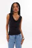 Capri Cowl Neck Top, BLACK - alternate image 2