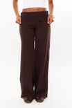 Fold Back Wide Leg Pant, DEEP CHOC - alternate image 2