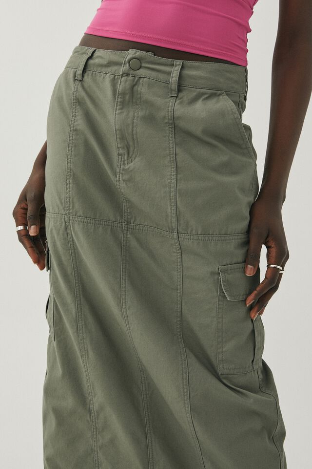 Taylor Cargo Maxi Skirt, NATIVE GREEN