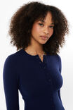 Cassie Button Through Knit Cardi, VARSITY NAVY - alternate image 4