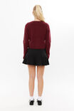 Brydie Button Through Cardigan, DARK PLUM - alternate image 3