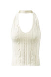 Goldie Cable Knit Halter Vest, CREAMY WHITE - alternate image 6