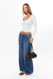 Elise Button Through Long Sleeve Top, GREY MARLE - alternate image 5