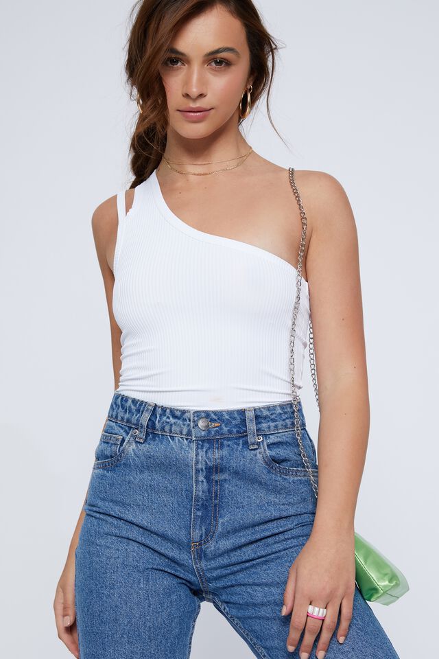 Kaitlyn One Shoulder Top, WHITE