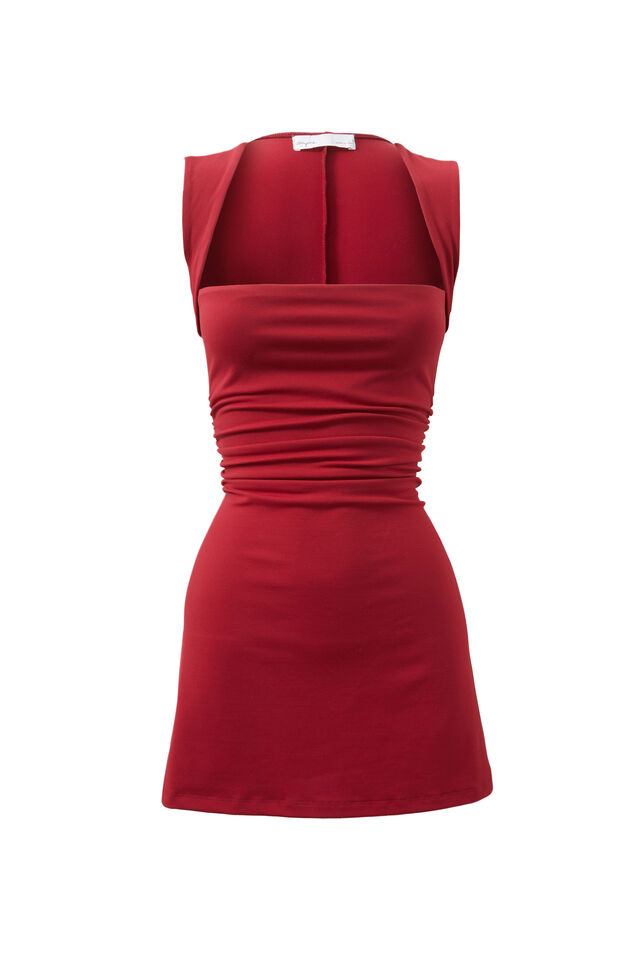 Alora A-Line Mini Dress, BOYSENBERRY