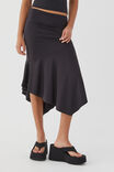 Luxe Asymmetrical Midi Skirt, BLACK - alternate image 2