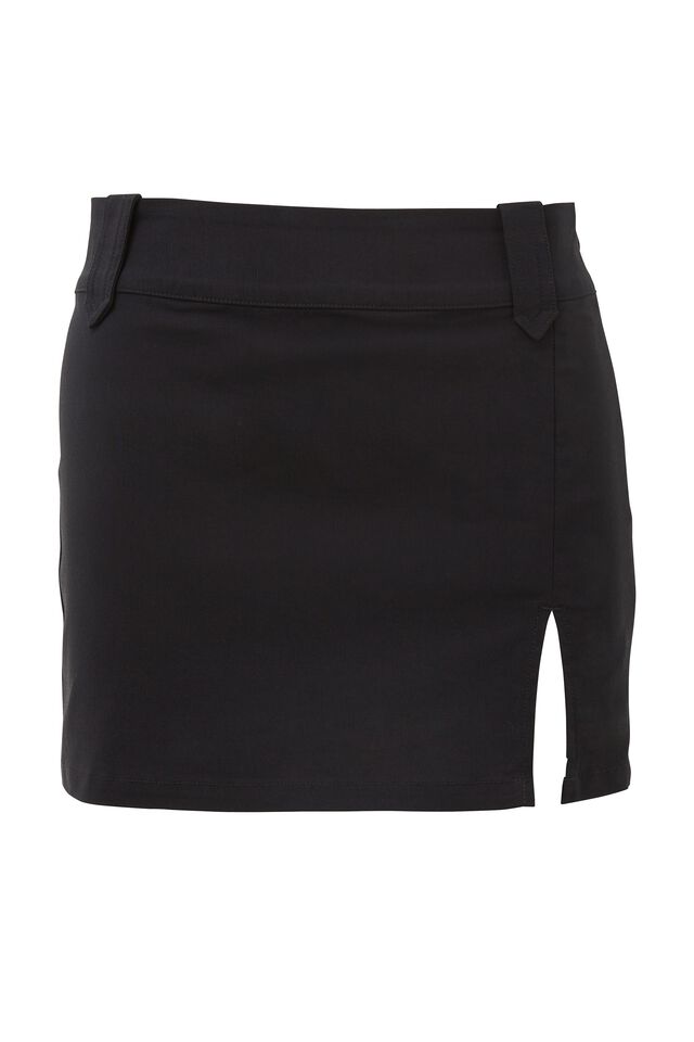Finley Split Mini Skirt, BLACK