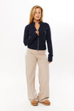 Steph Zip Through Knit Jumper, MIDNIGHT NAVY - alternate image 2
