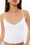 Luxe Strappy V Neck Cami, WHITE - alternate image 4