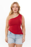 Soft Amelia One Shoulder Top, LIPSTICK RED - alternate image 1