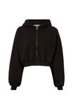 Jolie Cropped Zip Through Hoodie, BLACK - alternate image 6