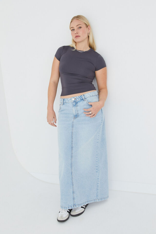 Cali Denim Maxi Skirt, SUMMER BLUE
