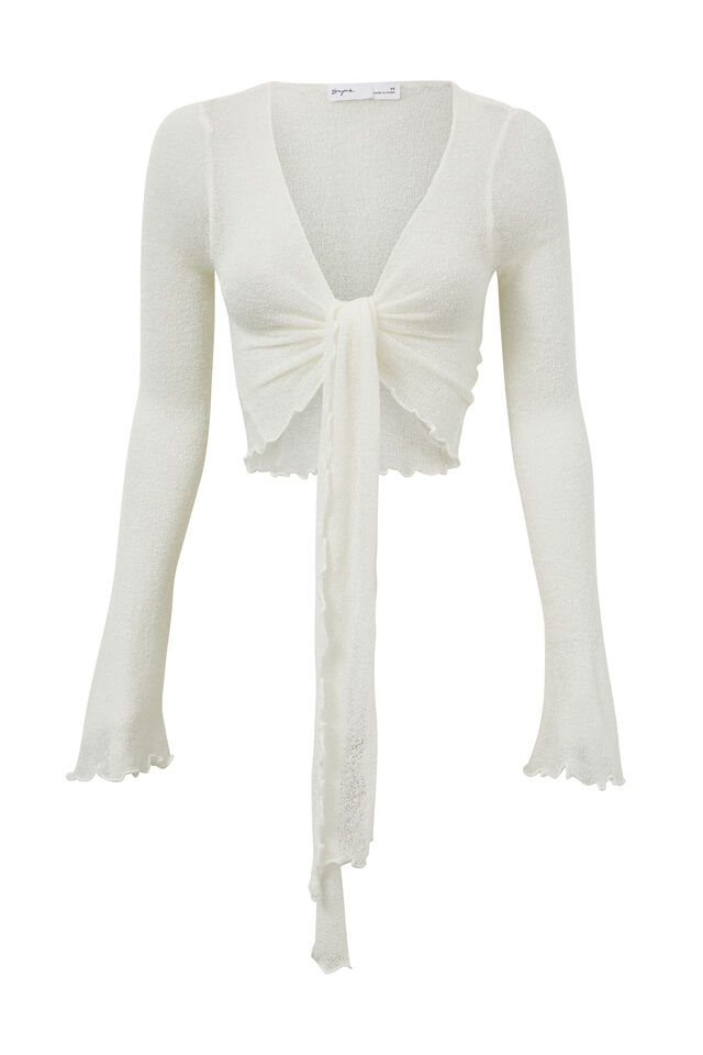 Paris Tie Front Knit, SUMMER WHITE