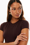 Luxe Longline Tee, CHOC CHERRY - alternate image 3