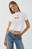 Everyday Graphic Tee, WHITE/CHERRY BOW - alternate image 1