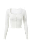 Sofi Square Neck Cardi, MERINGUE WHITE - alternate image 6
