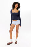 Elodie Square Neck Long Sleeve Top, NAVY LEAGUE - alternate image 2