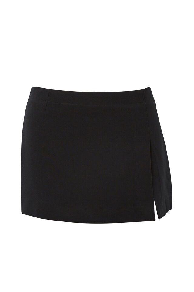 Alice Split Mini Skirt, BLACK