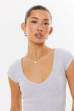 Penny Cropped Tee, GREY MARLE - alternate image 2