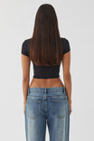 Luxe Cropped Short Sleeve Top, BLACK - alternate image 4