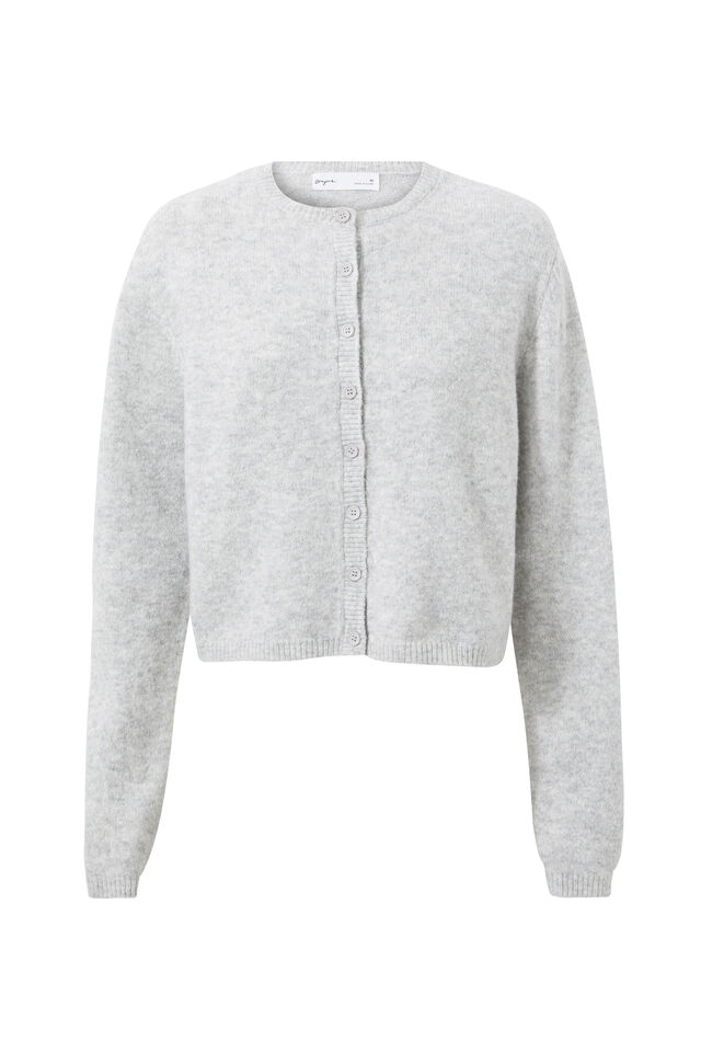 Brydie Button Through Cardigan, GREY MARLE