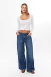 Elise Button Through Long Sleeve Top, GREY MARLE - alternate image 2