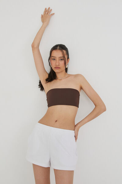 Luxe Cropped Bandeau, ESPRESSO BROWN