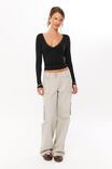 Super Smooth Isla Long Sleeve Top, BLACK - alternate image 2