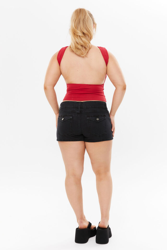 Denim Booty Short, TRUE BLACK