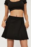 Lexi Pleated Mini Skirt, BLACK