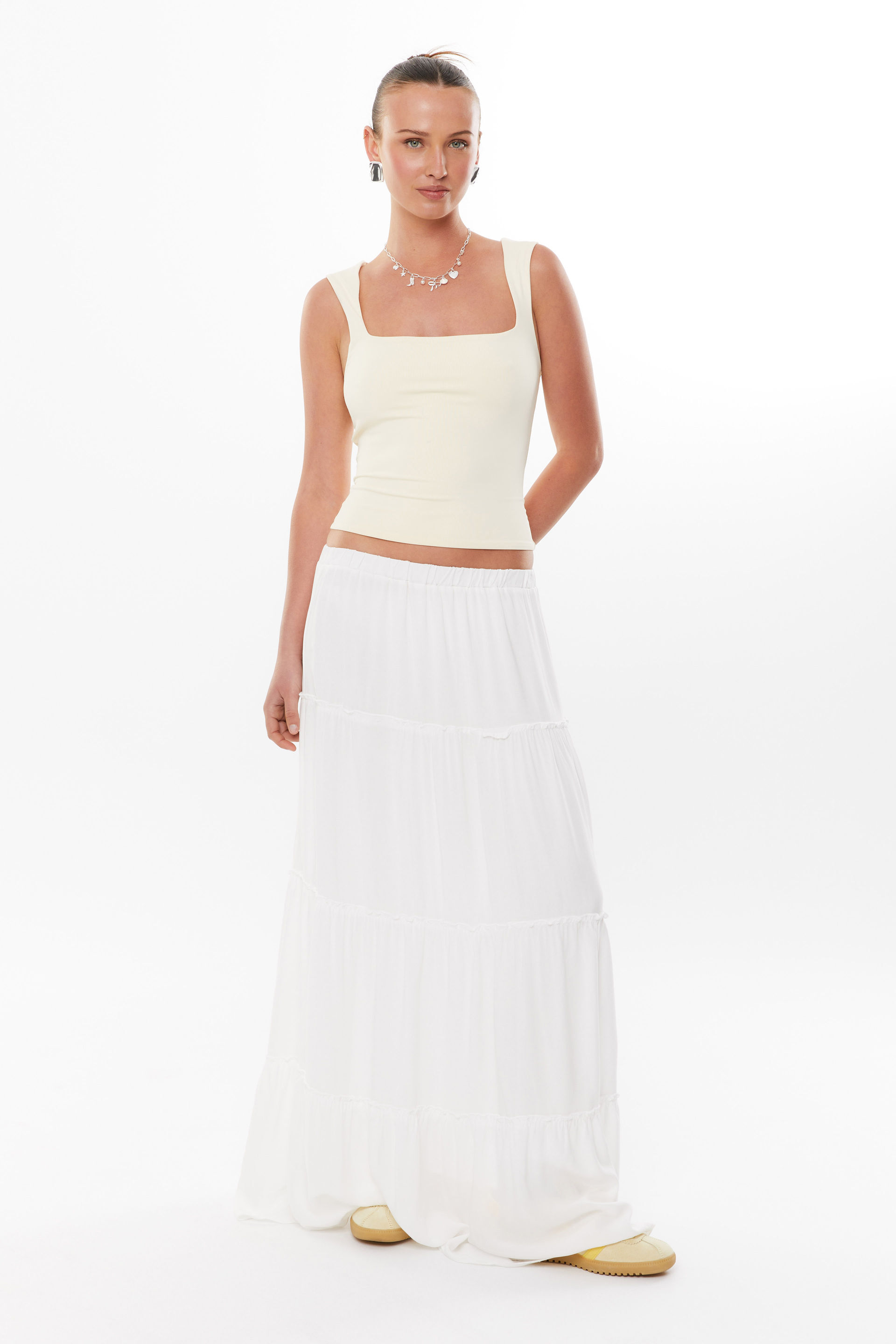 White summer maxi skirt on sale
