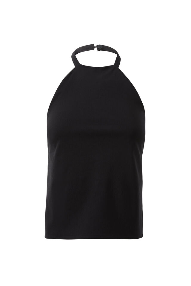 Scarlette Backless Halter Top, BLACK