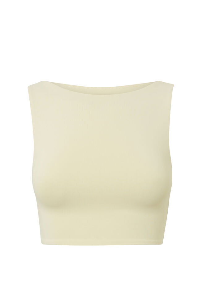 Luxe Low Back Crop Top, ICED YELLOW