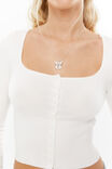 Sofi Square Neck Cardi, MERINGUE WHITE - alternate image 4
