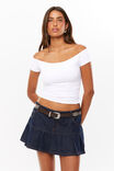 Soft Marley Off Shoulder Top, WHITE - alternate image 1