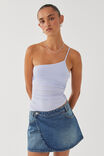 Gia One Shoulder Ruched Top, BLUE LILAC - alternate image 2