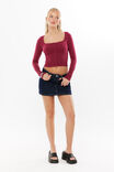 Sofi Square Neck Cardi, WILD BERRY - alternate image 2