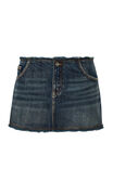Frayed Denim Mini Skirt, STONEY BLUE - alternate image 6