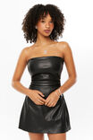 Charli Faux Leather Strapless Mini Dress, BLACK - alternate image 2