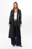 Penelope Faux Leather Trench Coat, BLACK - alternate image 1