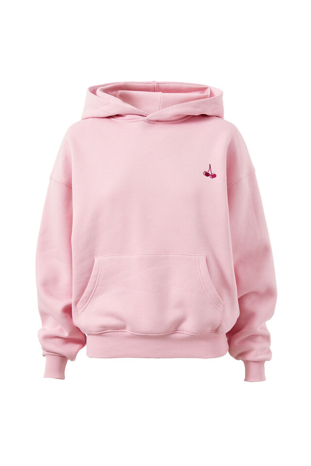 Cherrytini Oversized Fleece Hoodie, ROSETTE PINK/CHERRYTINI