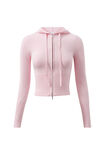 Katie Zip Through Knit Hoodie, ROSETTE PINK - alternate image 6