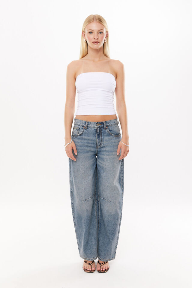 Stacey Strapless Top, WHITE